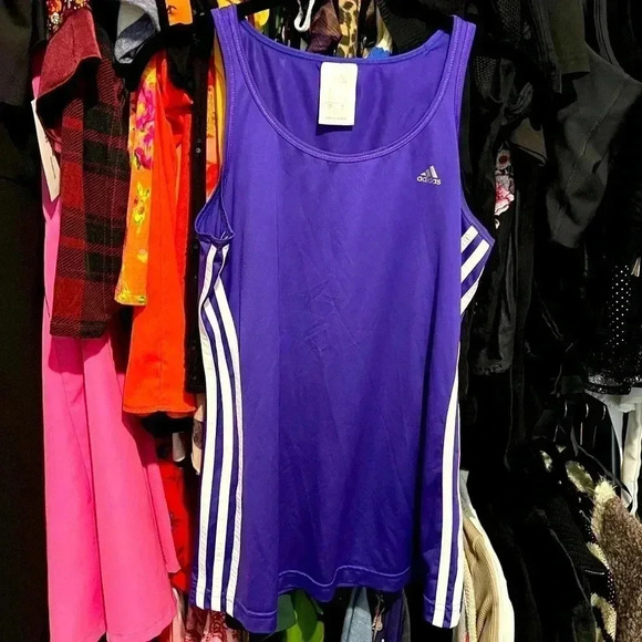 adidas Tops - Purple and White Adidas Workout Tank Top